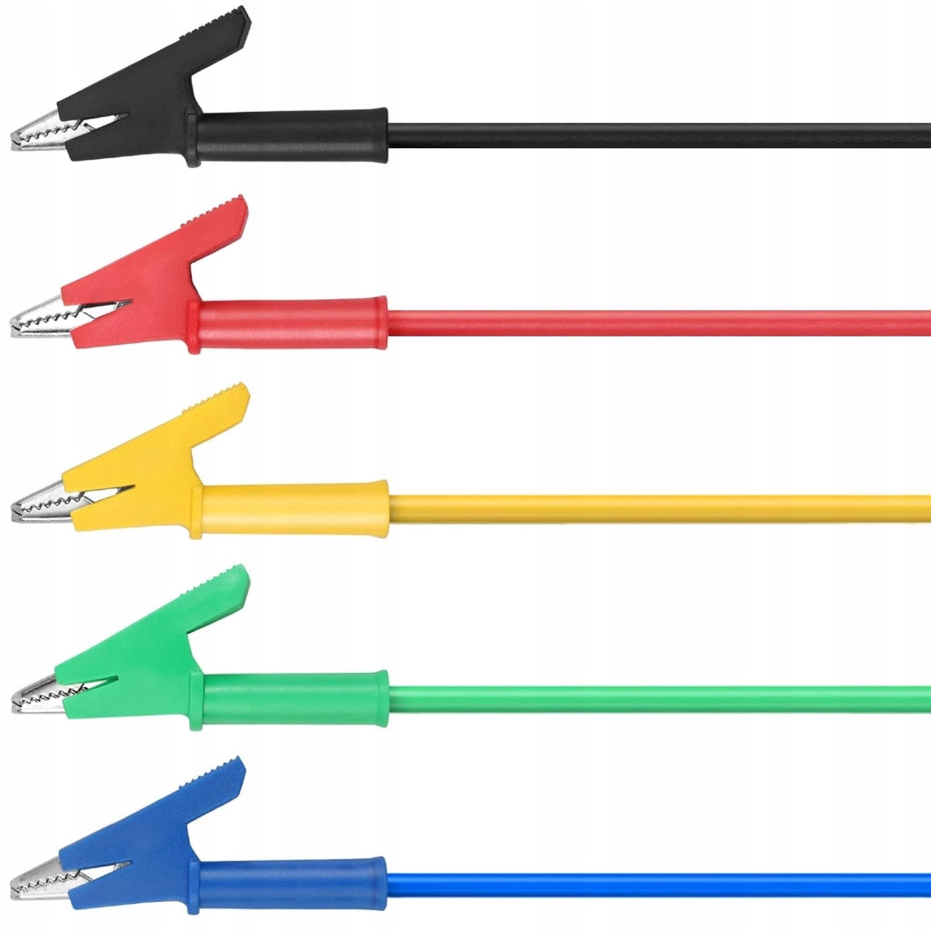 Cavi di Misura per Multimetro – Coccodrillo 1000V 15A Giallo | Lunghezza 100 cm, Isolamento Silicone