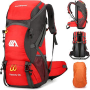 Zak da viaggio 50L, sacchetto da viaggio per uomo e donna, impermeabile, per trekking, viaggio, escursioni, con copripioggia, sacchetto da spalla per camminare, arrampicata, campeggiare, sport all'aperto