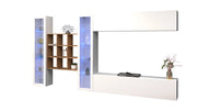 Parete Attrezzata Soggiorno 350x30x180 cm Maruska n°26 Bianco Lucido