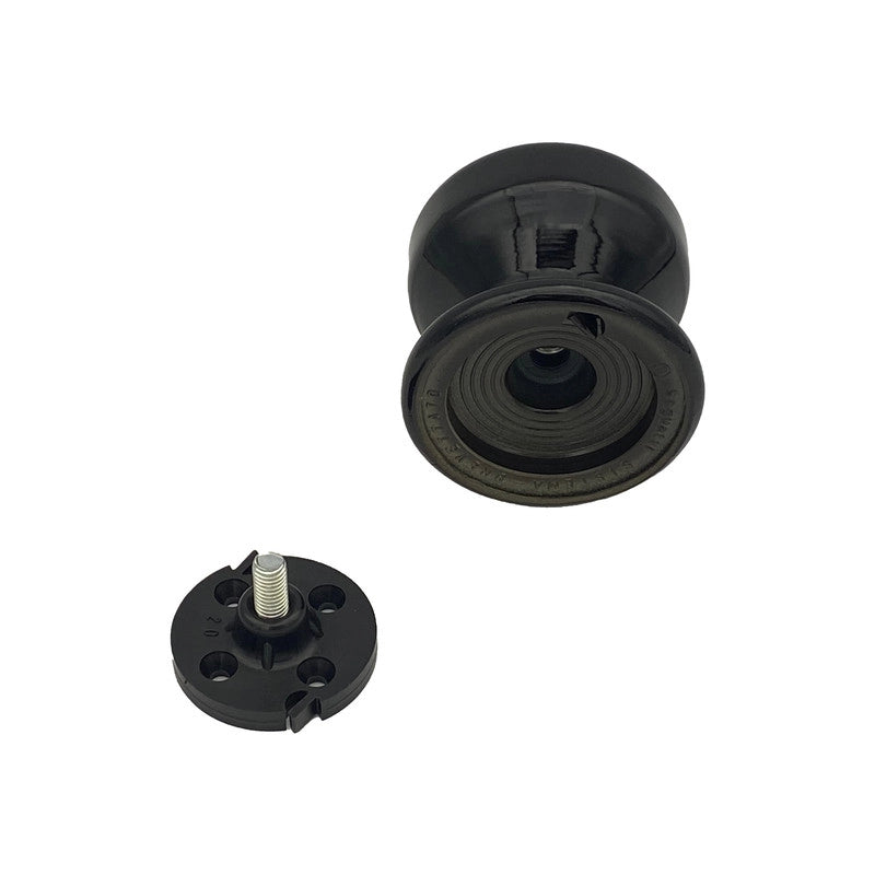 Pomolo fisso per porta SAGUATTI 874/70QB in alluminio nero lucido
