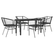 Set da Pranzo da Giardino con Cuscini 5 pz | Set Salotto da Giardino Polyrattan Vetro