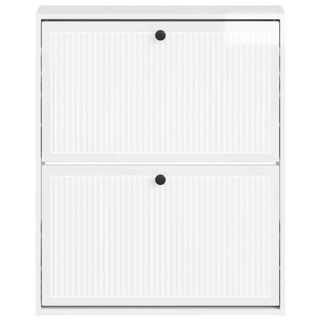 Mobiletto per Scarpe da Muro EDE 71 x 17 x 86 cm Bianco Lucido 895979