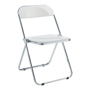 Set di 2 sedie pieghevoli da esterno per giardino campeggio e terrazza 74 x 46 x 47 cm bianco 03_0009641