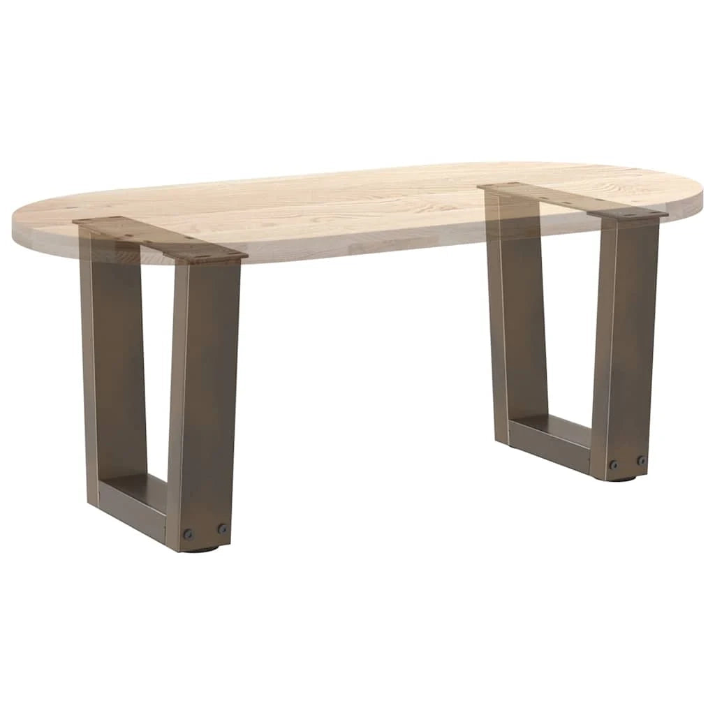 Set di 2 gambe per tavolino a forma di V 40 x 30 x 31 cm robuste ed esteticamente gradevoli design moderno in acciaio naturale 02_0056895