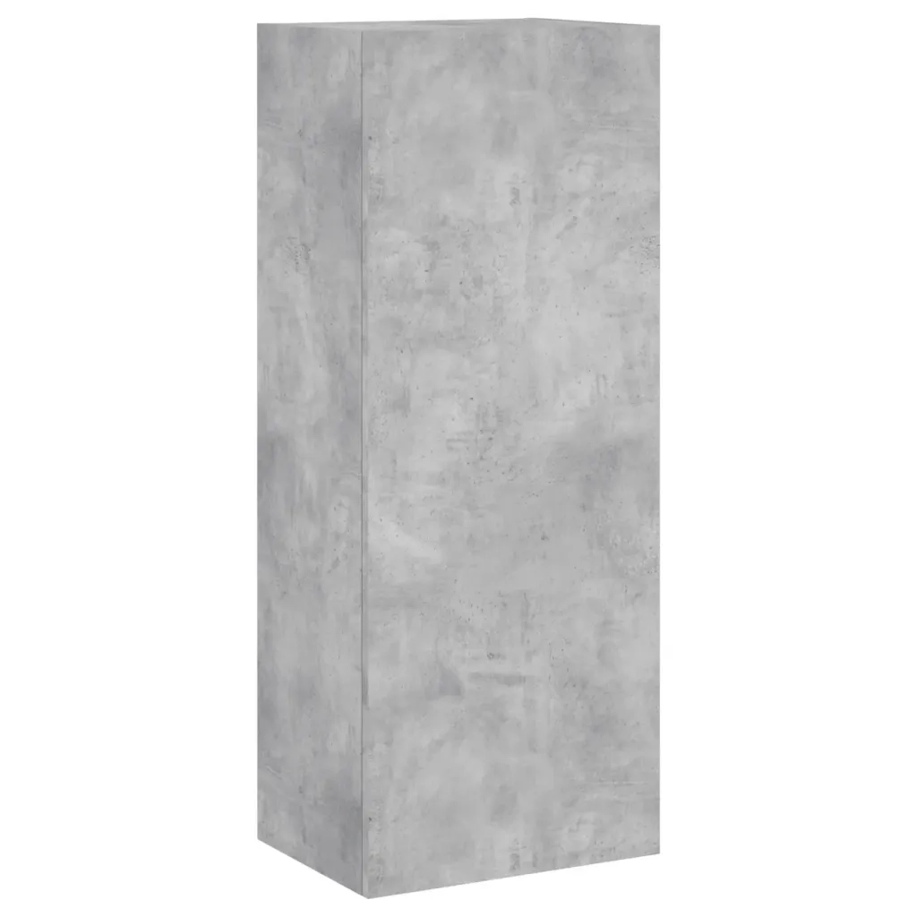 Mobili TV a Muro con LED 5pz Grigio Cemento Legno Multistrato 3216460