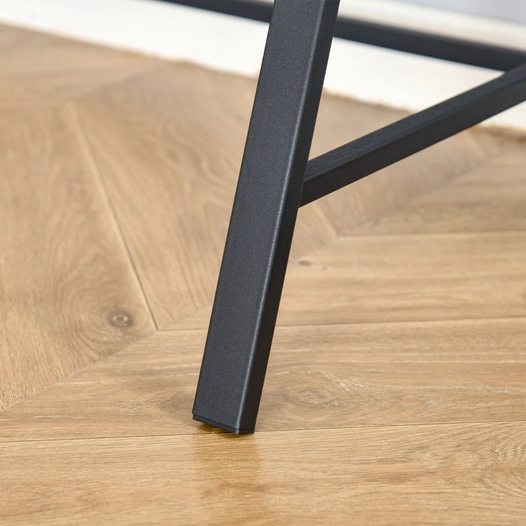 Scrivania compatta in MDF con passacavi e ripiano, effetto noce, 84x45x85 cm