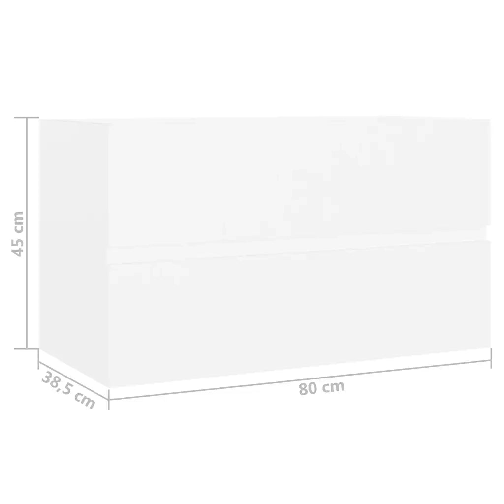 Mobile Lavabo | Armadio Lavabo Bianco 80x38,5x45 cm in Legno Multistrato