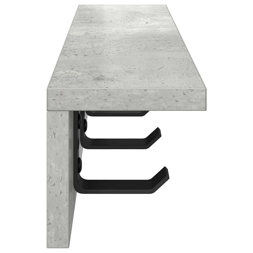 vidaXL Appendiabiti a muro Grigio cemento 60 x 10.5 x 10.5 cm