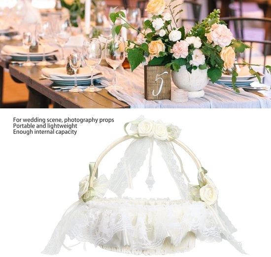 Decorazione Romantica per Matrimonio - Mandolino Bianco - Fiori di Seta - Leggero - Accessori per Fotografia - Mandolino di Fiori