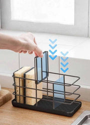 Organizzatore di rubinetteria con supporto laterale in acciaio inossidabile 304, nero, appeso.