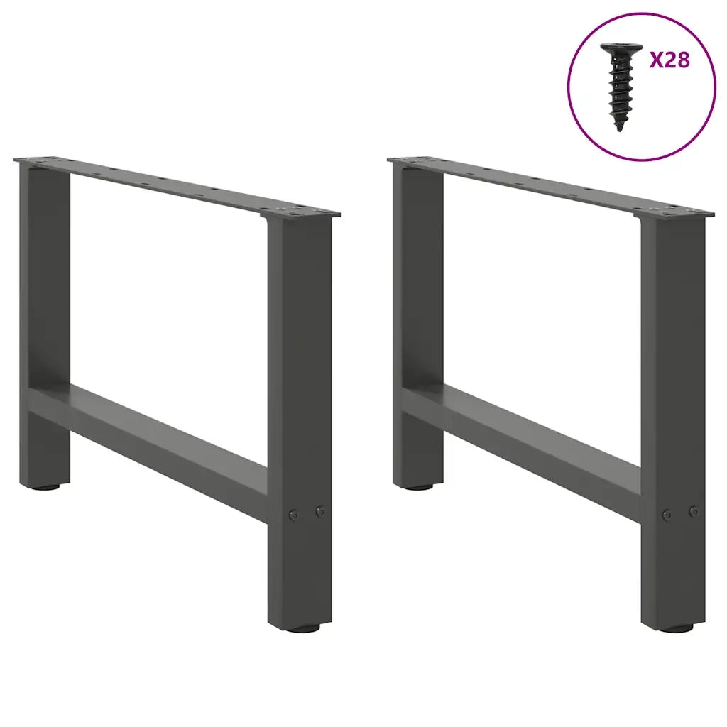vidaXL Gambe per Tavolino da Caffè Antracite 2 pz 70x(42-43) cm Acciaio