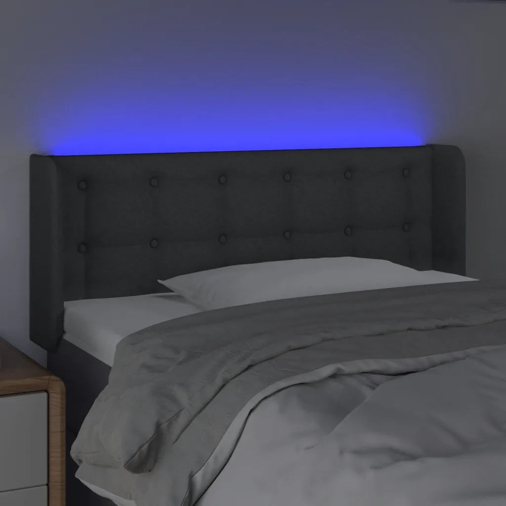 Testiera a LED Grigio Scuro 103x16x78/88 cm in Tessuto 3123661