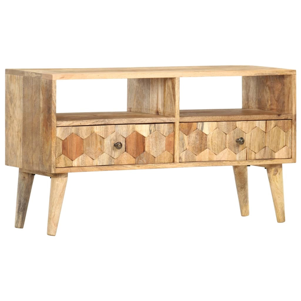 Mobile TV multimediale scaffale TV credenza mobile TV sala da pranzo soggiorno camera da letto 90 x 30 x 50 cm legno massello di mango marrone 02_0026343