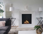 Biocamino Art Design 4 in marmo bianco