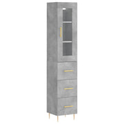 Buffet credenza cassettiera mobiletto mobile contenitore organizer cucina soggiorno salotto alto 34,5 x 34 x 180 cm legno ingegnerizzato grigio 02_0034412