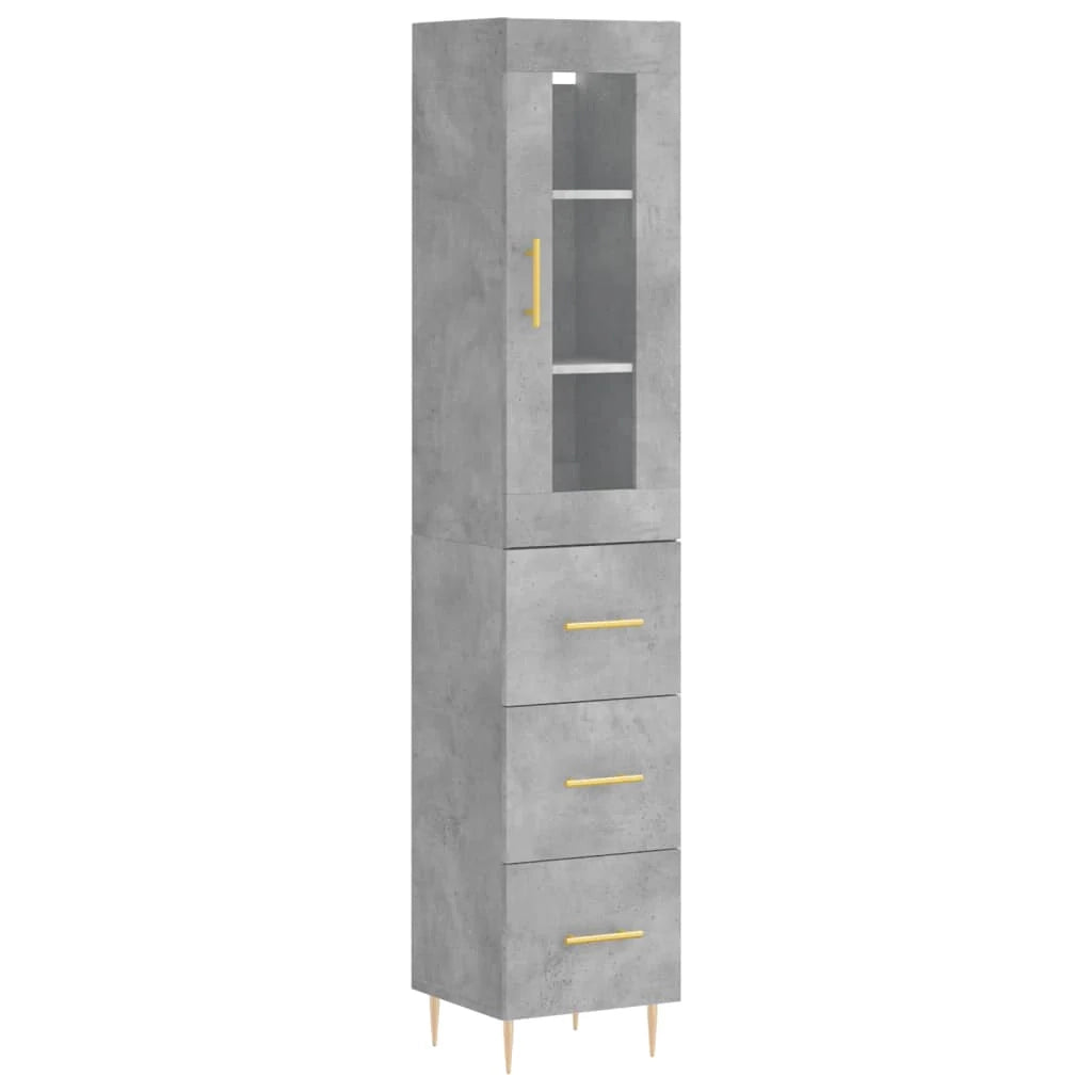 Buffet credenza cassettiera mobiletto mobile contenitore organizer cucina soggiorno salotto alto 34,5 x 34 x 180 cm legno ingegnerizzato grigio 02_0034412