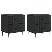 Armadio da Notte con cassetto 2 pcs Nero 43 x 34,5 x 47,5 cm