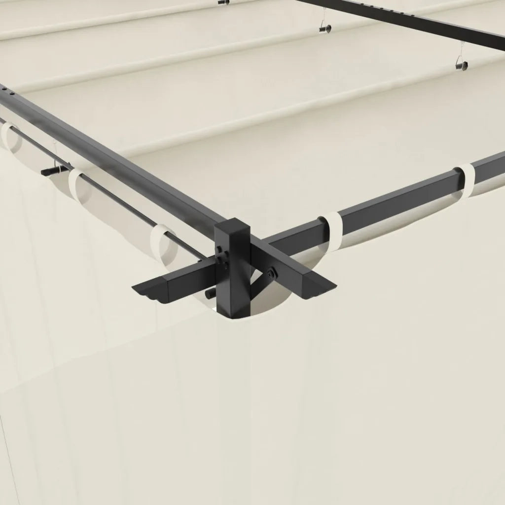 vidaXL Gazebo con Tende Crema 6x3 m in Acciaio