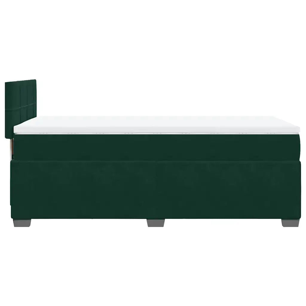 Giroletto a Molle con Materasso Verde Scuro 100x200 cm Velluto