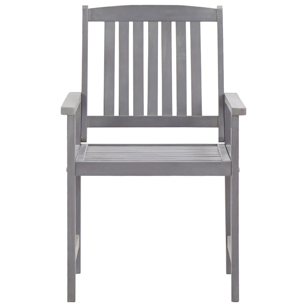 Set da Pranzo da Giardino 5 pz Grigio Legno Massello di Acacia 45940