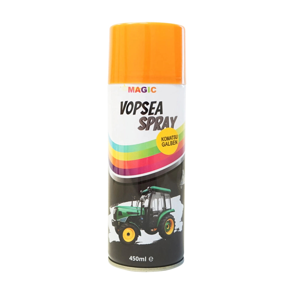 Spray vernice auto gialla tipo Komatsu professionale ad asciugatura rapida, 450 ml MAGIC