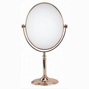 Trade Shop - Specchio Tavolo Make Up Trucco Accessorio Bagno Oro Rosa Donna 28 Cm Ovale 69416 -