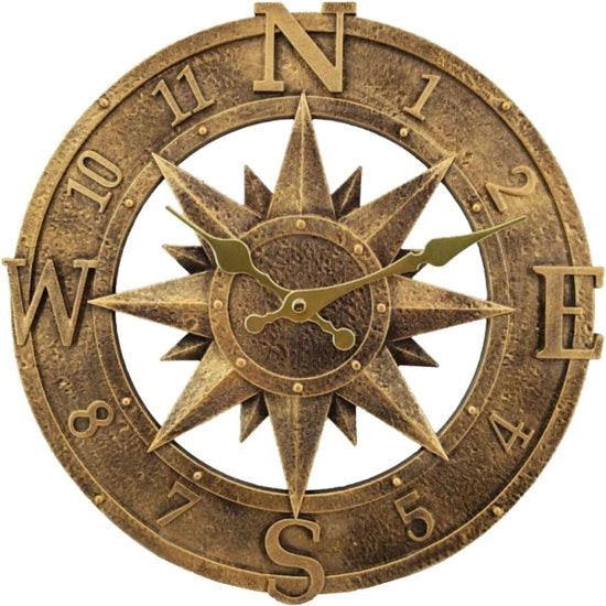 Orologio da parete esterno - impermeabile - adatto per giardino e soggiorno - 30 cm - bronzo - design industriale
