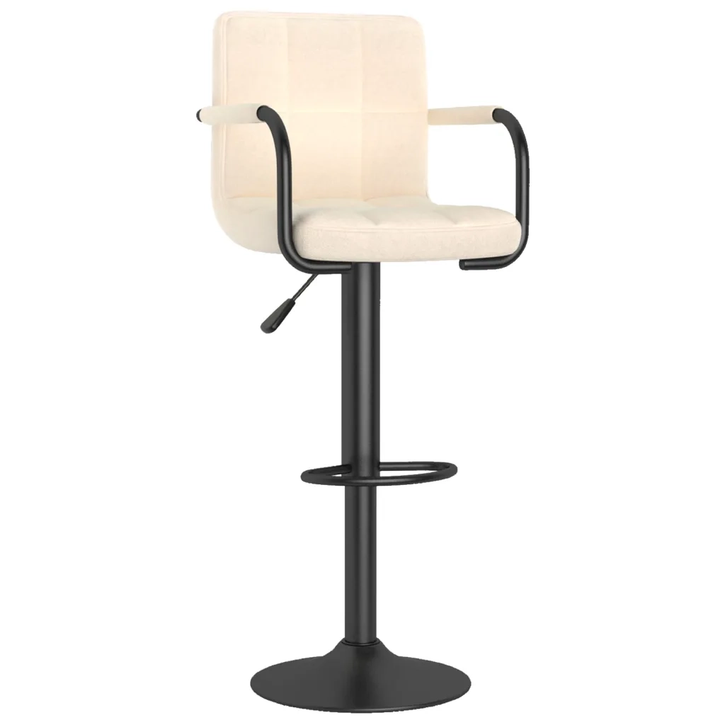 Sgabelli da Bar 2 pz Crema in Tessuto 334637
