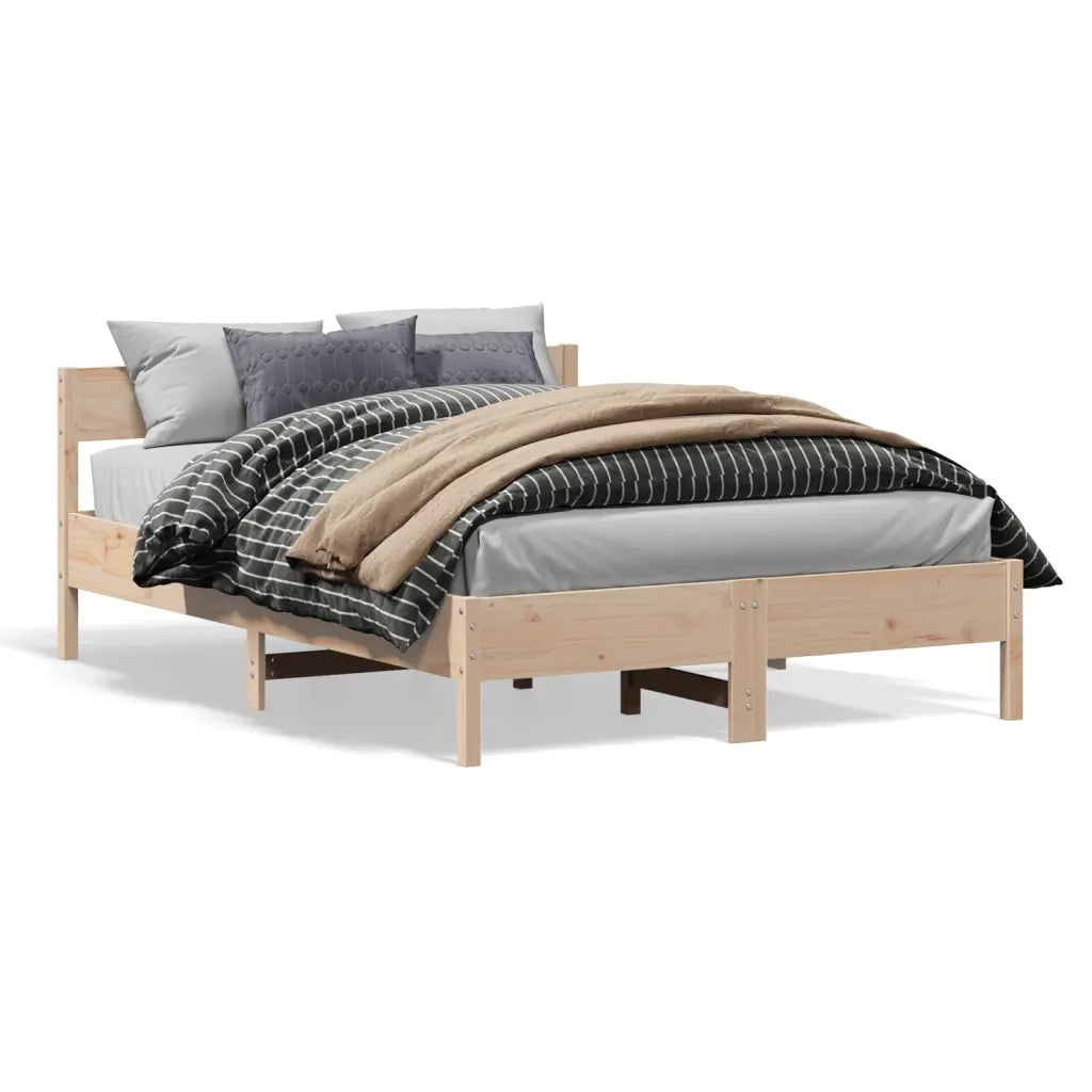 Letto senza Materasso 140x190 cm in Legno Massello di Pino 842766