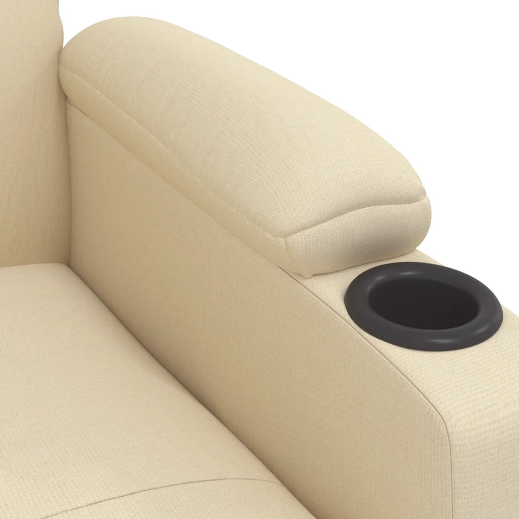 Poltrona | Sedia Relax Reclinabile in Tessuto Crema