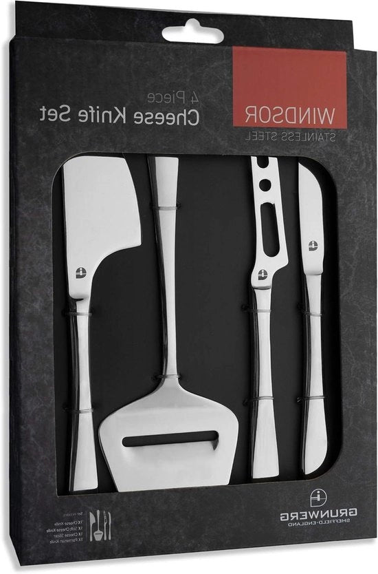 Set per formaggio in acciaio inox - Adatto per tutti i tipi di formaggio - 4 pezzi - Argento - Acciaio inossidabile