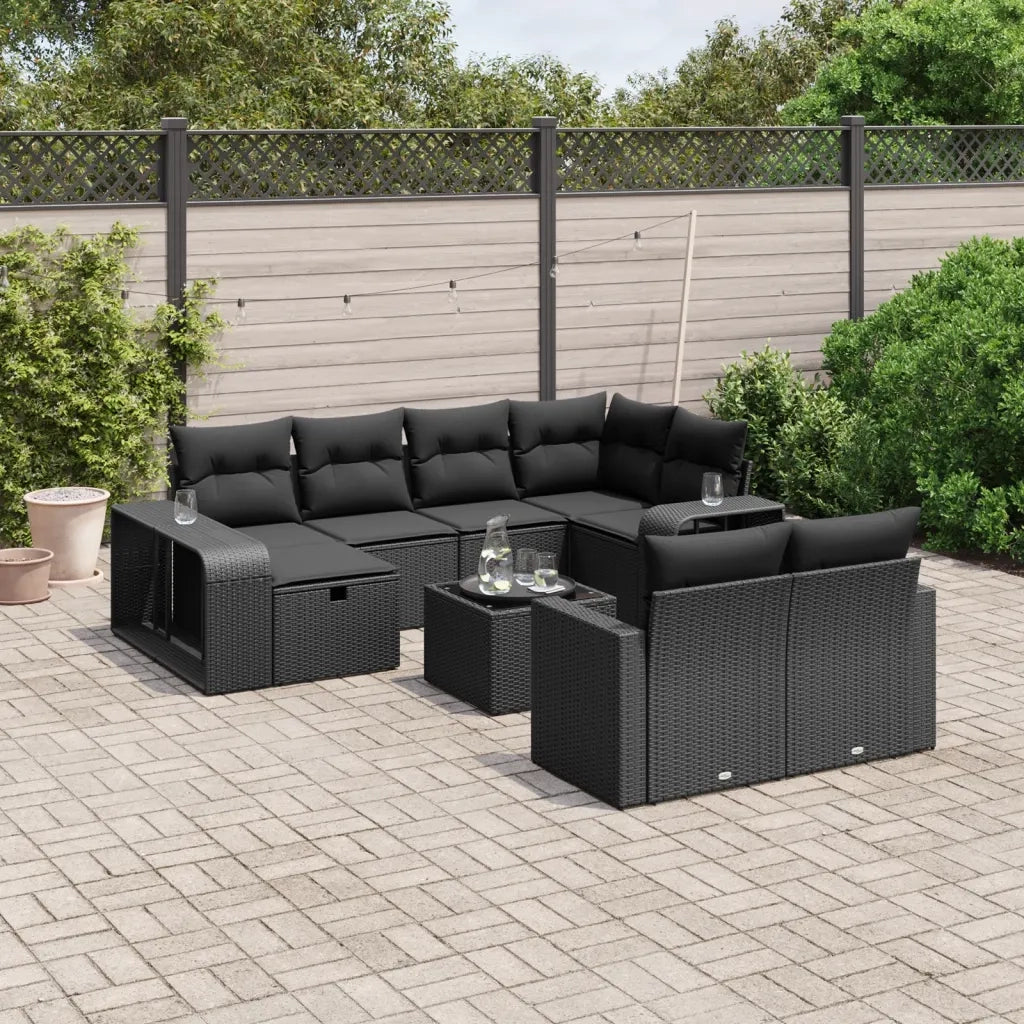 Set Divani da Giardino 11 pz con Cuscini in Polyrattan Nerocod mxl 113216
