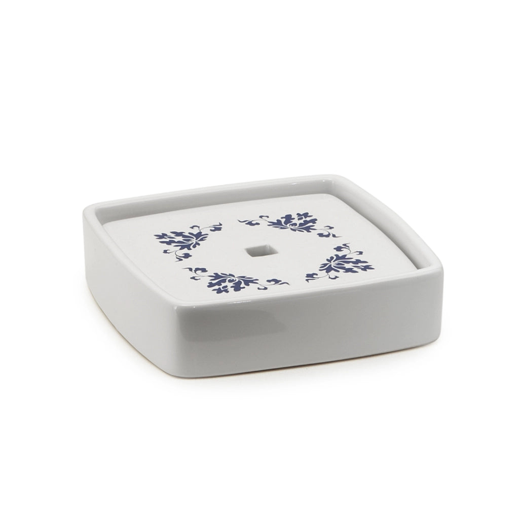 PORTASAPONE CIXI 11X11XH3CM BIANCO / BLU.