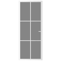 Porta Interna 83x201,5 cm Bianca in Vetro ESG e Alluminio 350589