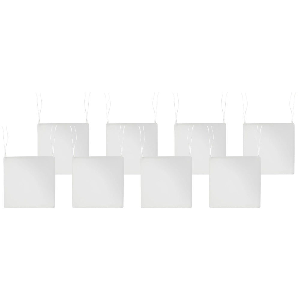Set di 8 cuscini per sedie da giardino in tessuto di poliestere bianco sporco resistente ai raggi UV