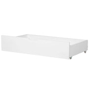 Set di 2 cassetti letto contenitore sottoletto in legno massello bianco con ruote