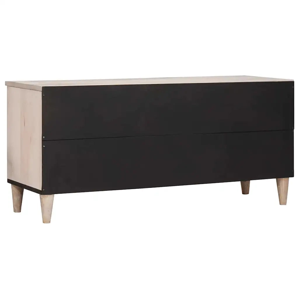 vidaXL Mobile TV Bianco 105 x 33 x 46 cm legno massello di mango