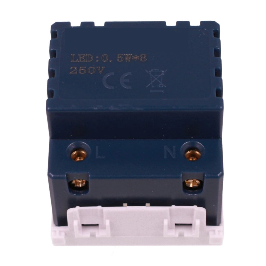 Lampada Led Luce Emergenza 2 Posti 220V 0.5W 80LM 6000K Autonomia 3 Ore Colore Bianco Compatibile Con Vimar Arkè