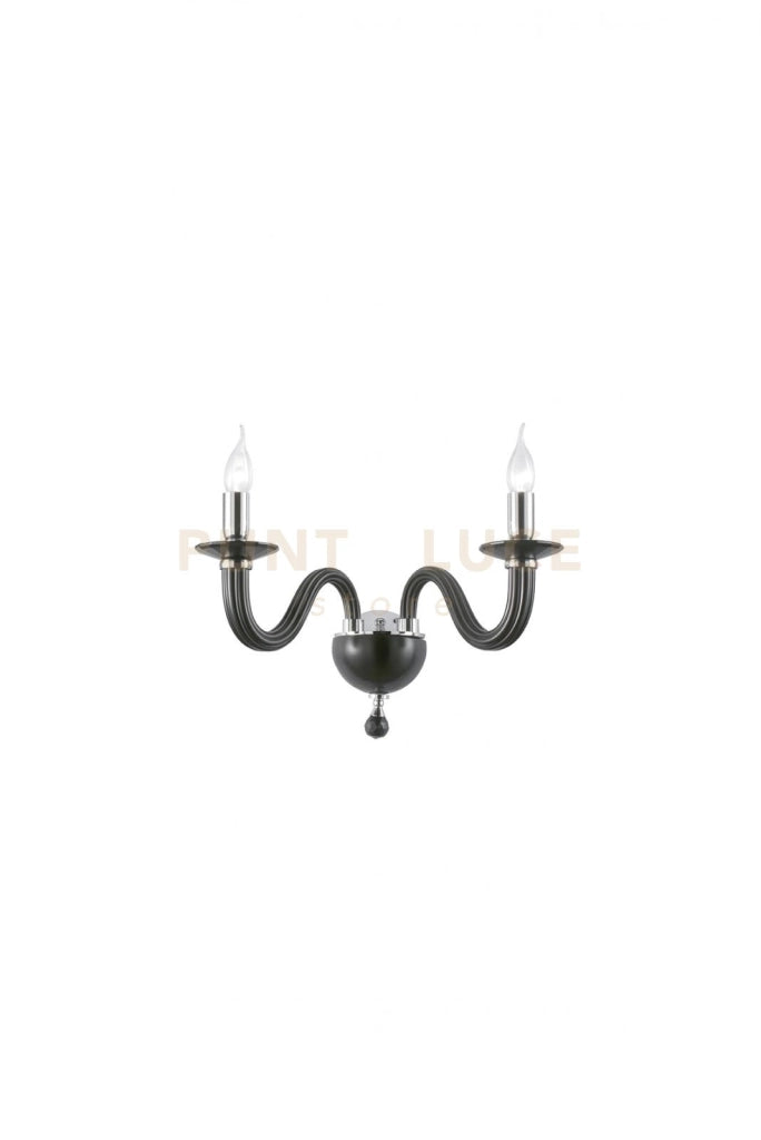 APPLIQUE RAVEL 2 LUCI NERO E CROMO ATTACCO E14 L.37CM