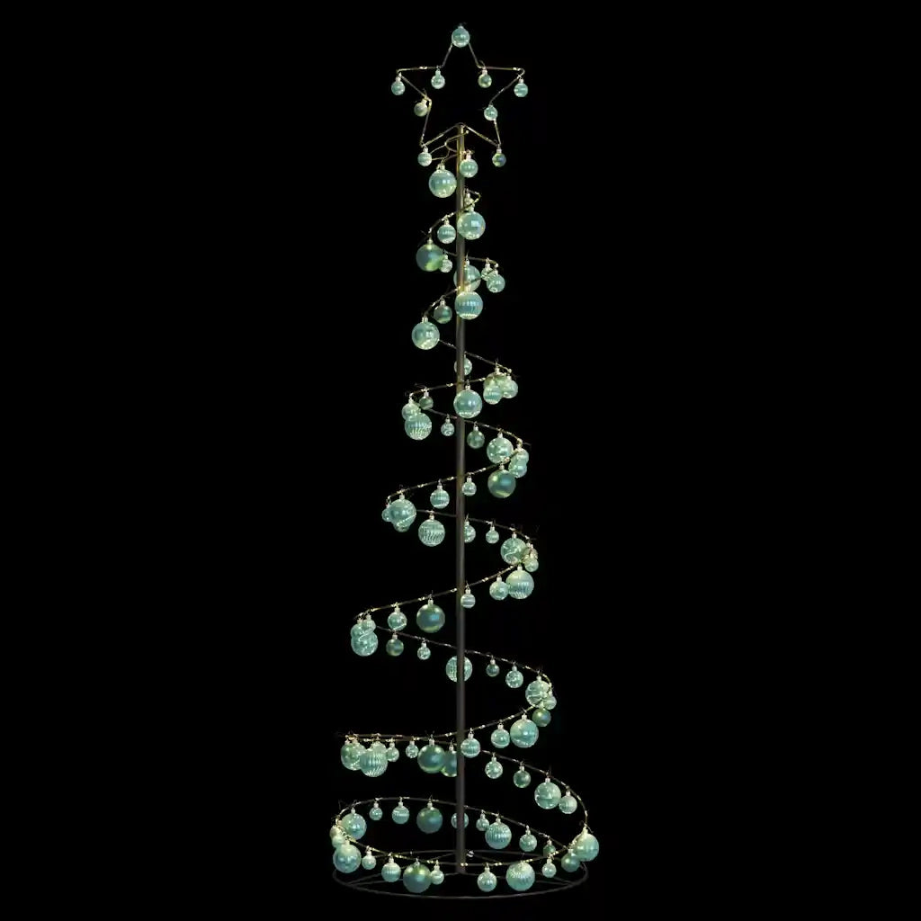 Albero di Natale a LED con Palline 120 LED Bianco Caldo 180 cm 3318578
