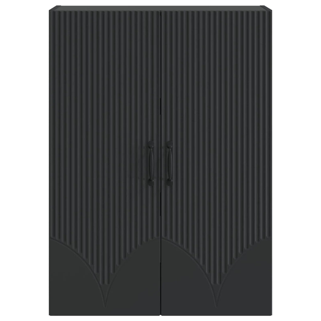 Mobiletto a muro Nero 66 x 34,5 x 90 cm Legno ingegnerizzato 898906