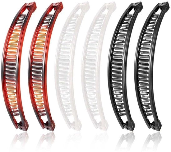 Set di Spilloni per Capelli a forma di Banana da 6 pezzi - Spilloni per Capelli Retro - Spilloni per Capelli Grandi - Spilloni per Capelli per Donne - Spilloni per Capelli per Ragazze - Disponibili in Molti Colori