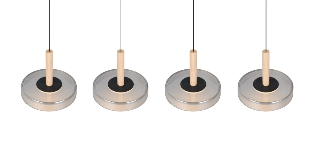 Lampada sospesa CELESTE Trio nera 4 vetri LED 3000K