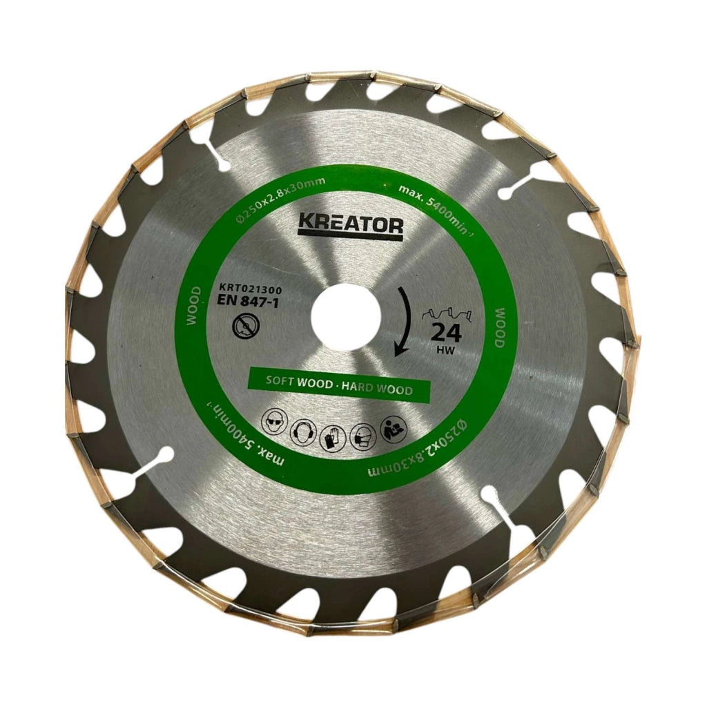 Kreator - Lama per seghe per legno, Ø 250 x 30 mm, 24 denti