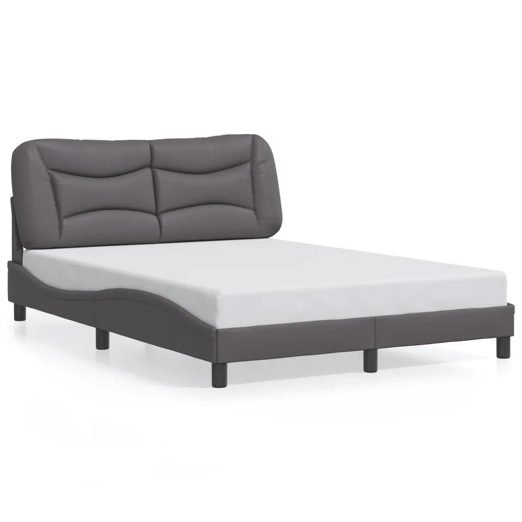 vidaXL Giroletto con Luci LED Grigio 140x190 cm in Similpelle