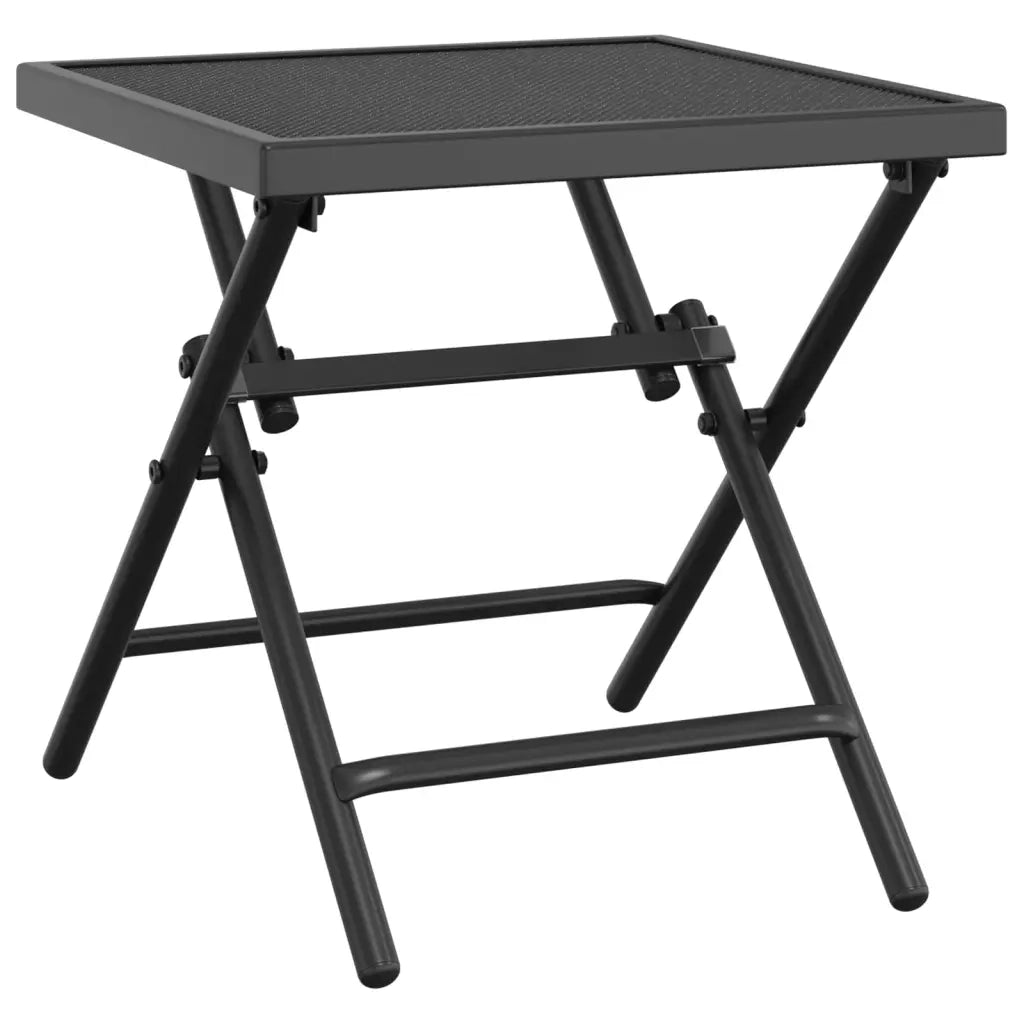 Tavolo da Giardino Pieghevole Antracite 38x38x38cm Rete Acciaio 362766