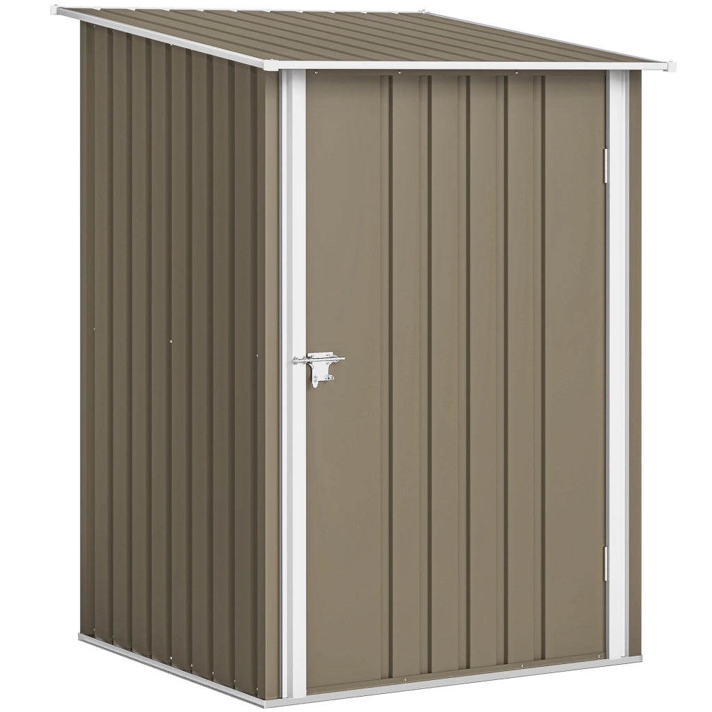 Casetta da Giardino Portattrezzi in Acciaio ¨C Zephmum ¨C 100x104x160 cm Marrone e Bianco