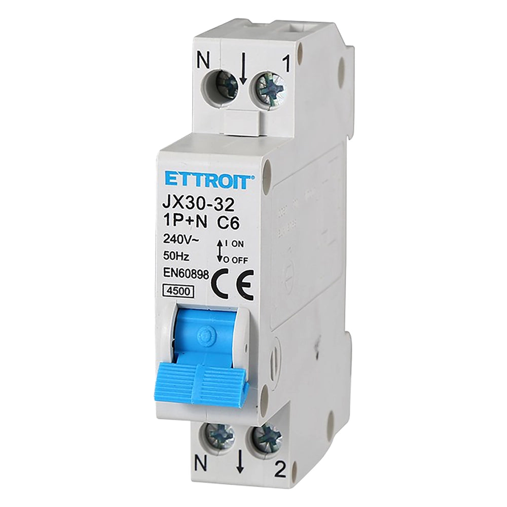 INTERRUTTORE MAGNETOTERMICO 1P+N -  6A  - ETTROIT