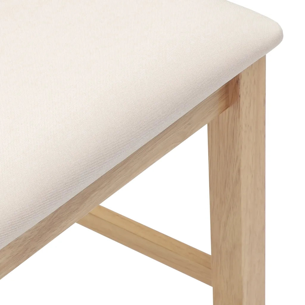 Sgabelli da Bar con Cuscini 2pz Naturale Legno Massello Hevea 4102565