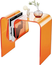Biblioteca accostabile per camera da letto, tavolo per soggiorno, tavolo da salotto, tavolo per camera da letto e soggiorno (arancione)